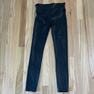 SPANX Black Leggings with Red Brand Tag